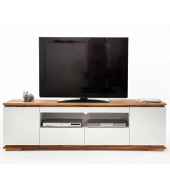 Wohnen Tv & Hifi-Möbel|Lowboards<202x54x40 TV Unterschrank in Weiß & Asteiche - Vangels