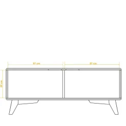 Wohnen Tv & Hifi-Möbel|Lowboards<120x48x40 TV Unterschrank mit zwei Türen - Junola
