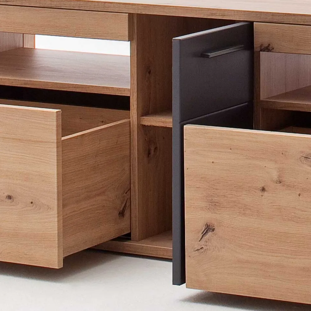 Wohnen Tv & Hifi-Möbel|Lowboards<180x55x50 TV Unterschrank zweifarbig - Vecenda