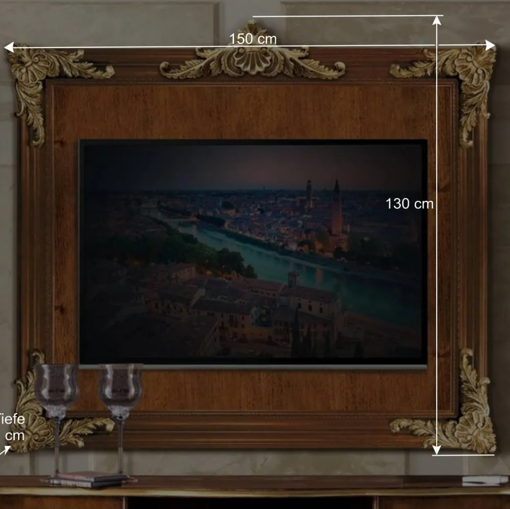 Wohnen Tv & Hifi-Möbel<150x130x6 TV Wandpaneel im Itaiienischen Stil - Carlenna