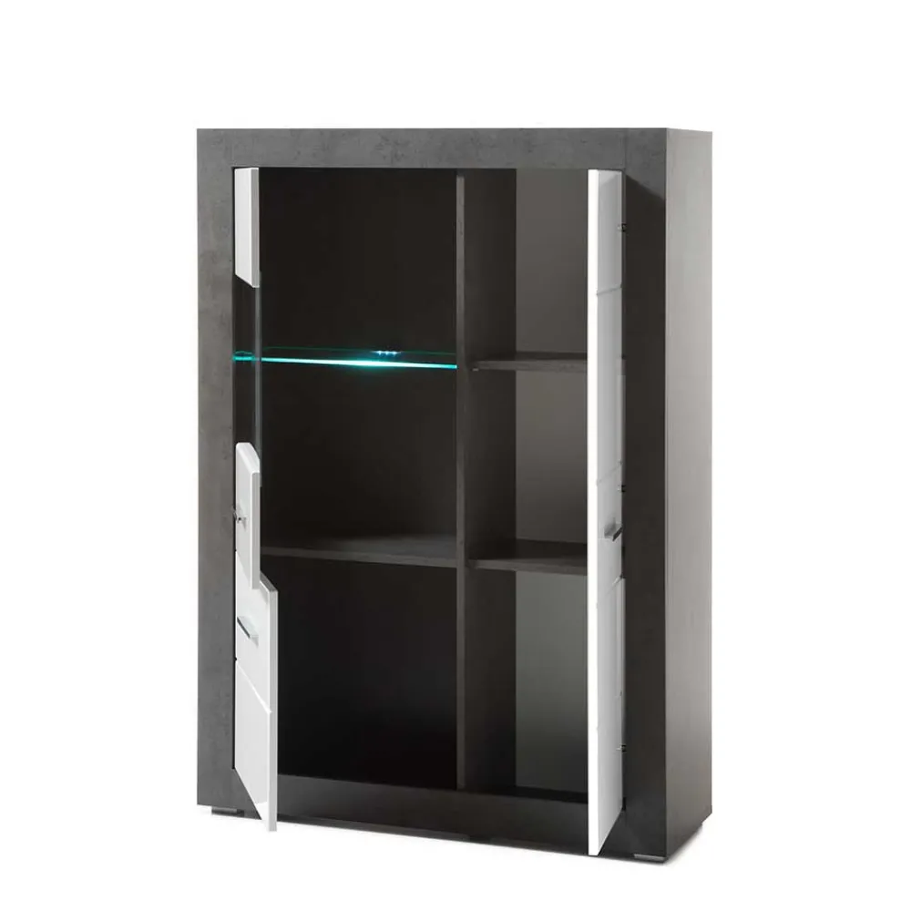 Wohnen Wohnwände<250x100x45 TV Wohnwand in Hochglanz - Istensa II (dreiteilig)