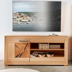 Wohnen Tv & Hifi-Möbel|Lowboards<130x62x46 TV-Board aus Kernbuche Massivholz - Sarosca