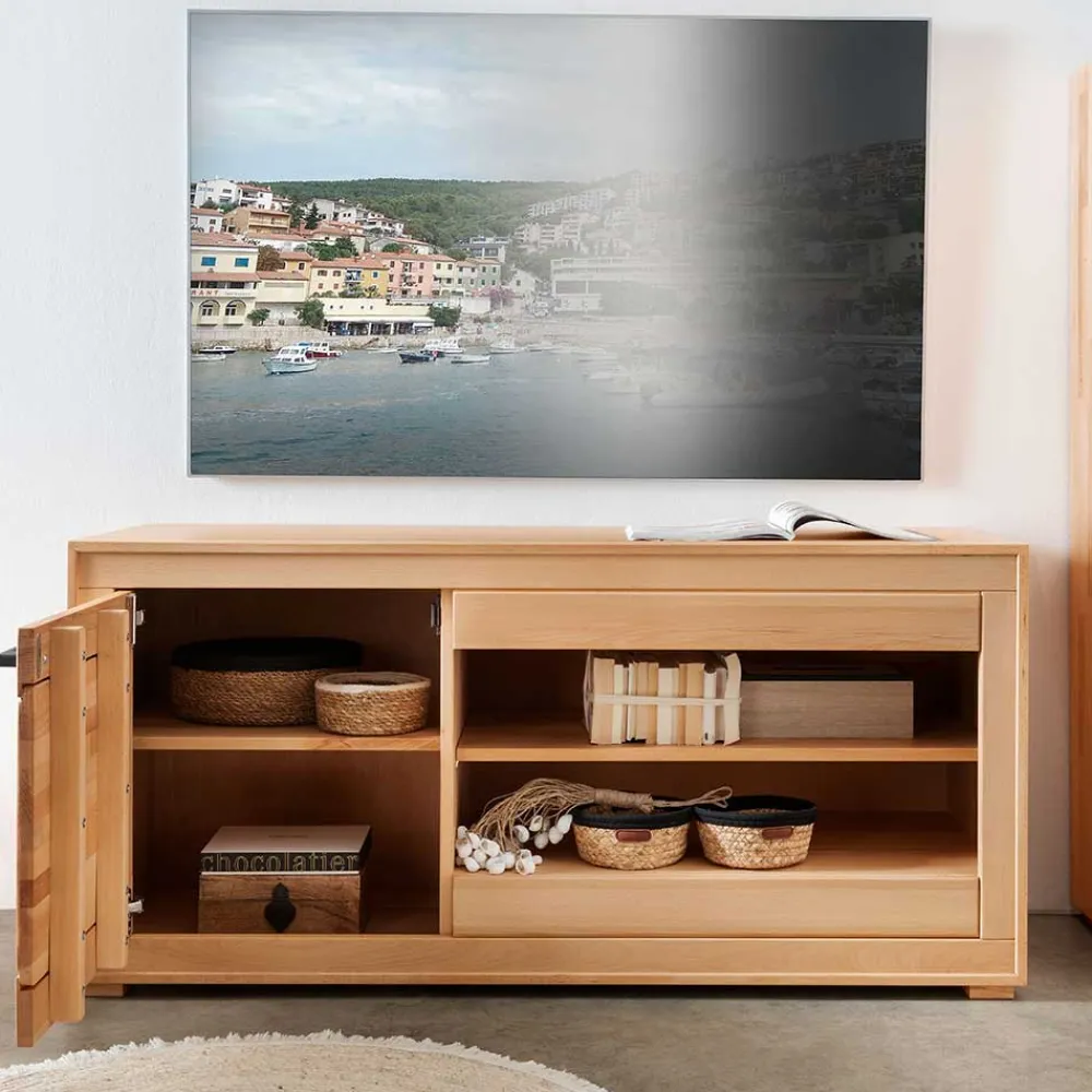 Wohnen Tv & Hifi-Möbel|Lowboards<130x62x46 TV-Board aus Kernbuche Massivholz - Sarosca