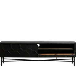 Wohnen Tv & Hifi-Möbel|Lowboards<160x50x45 Vintage Design Lowboard in Schwarz - Illestra