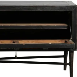 Wohnen Tv & Hifi-Möbel|Lowboards<160x50x45 Vintage Design Lowboard in Schwarz - Illestra