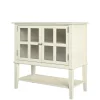 Wohnen Vitrinen<80x78x40 Vintage Glasschrank in Creme - Luan
