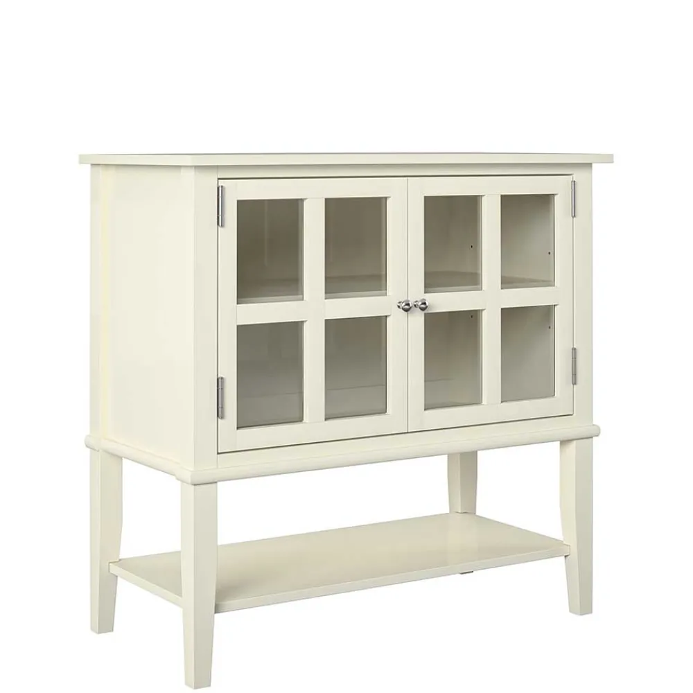 Wohnen Vitrinen<80x78x40 Vintage Glasschrank in Creme - Luan