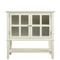 Wohnen Vitrinen<80x78x40 Vintage Glasschrank in Creme - Luan