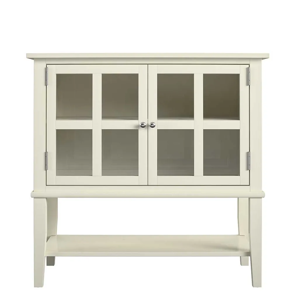 Wohnen Vitrinen<80x78x40 Vintage Glasschrank in Creme - Luan
