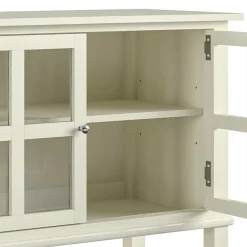 Wohnen Vitrinen<80x78x40 Vintage Glasschrank in Creme - Luan
