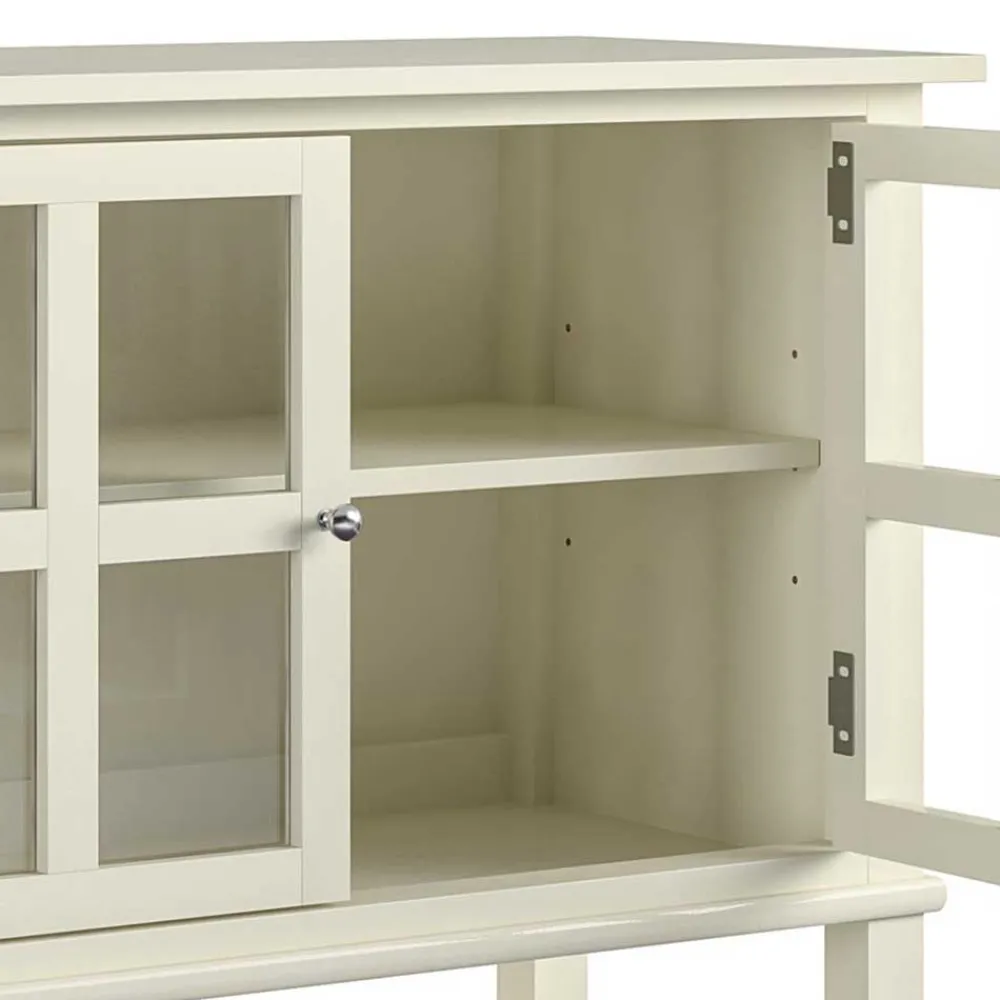 Wohnen Vitrinen<80x78x40 Vintage Glasschrank in Creme - Luan