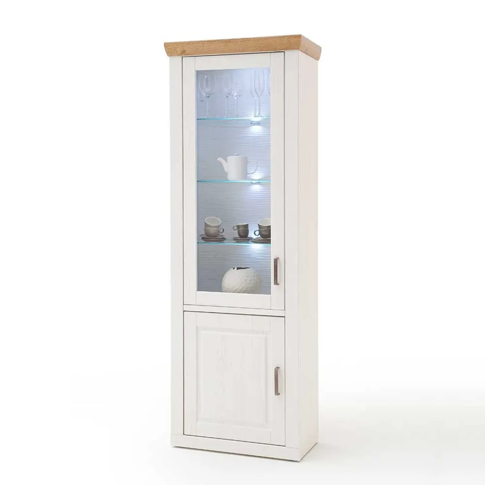 Wohnen Vitrinen<73x210x40 Vitrine - modernes Landhaus - Samula