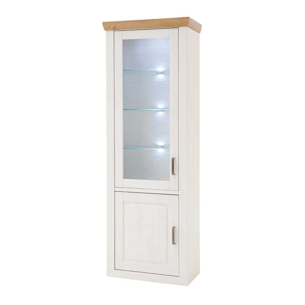 Wohnen Vitrinen<73x210x40 Vitrine - modernes Landhaus - Samula