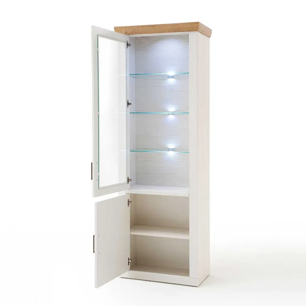 Wohnen Vitrinen<73x210x40 Vitrine - modernes Landhaus - Samula