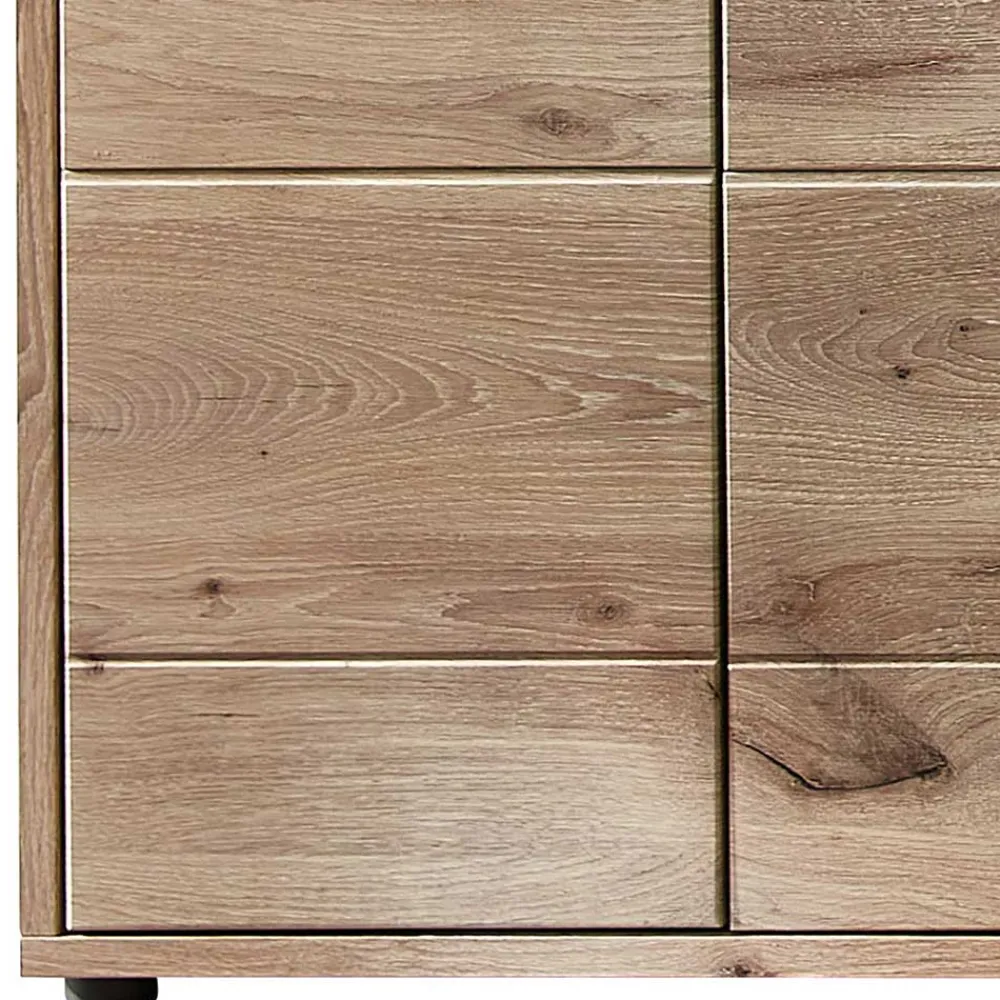 Wohnen Highboards|Vitrinen<90x128x38 Vitrine Highboard in Wildeiche NB - Zelio