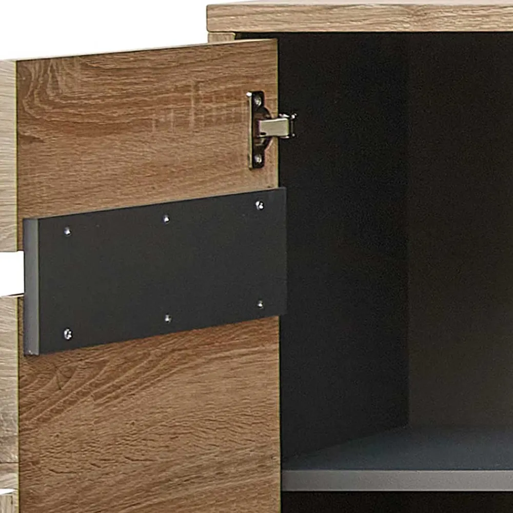 Wohnen Highboards|Vitrinen<90x128x38 Vitrine Highboard in Wildeiche NB - Zelio