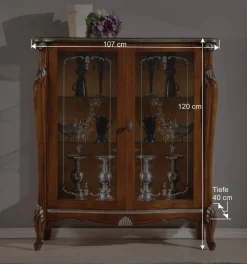 Wohnen Highboards<107x120x40 Vitrine im Italienischen Stil - Carlenna