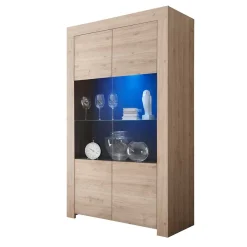 Wohnen Vitrinen<110x186x42 Vitrine in Eiche Nachbildung - Karika