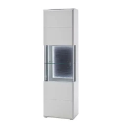 Wohnen Vitrinen<60x208x38 Vitrine in Weiß & Anthrazit - Hazime