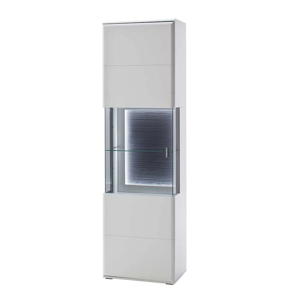 Wohnen Vitrinen<60x208x38 Vitrine in Weiß & Anthrazit - Hazime