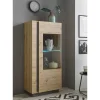Wohnen Vitrinen<72x154x40 Vitrine in Wildeiche & Dunkelgrau - Lairian
