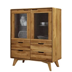Wohnen Highboards|Vitrinen<90x110x40 Vitrine Kommode aus Wildeiche - Eavy