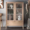 Wohnen Highboards|Vitrinen<90x140x42 Vitrine mit Doppeltür und Schublade - Lamia