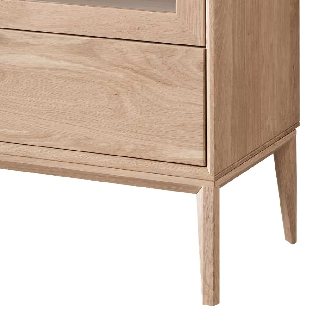 Wohnen Highboards|Vitrinen<90x140x42 Vitrine mit Doppeltür und Schublade - Lamia
