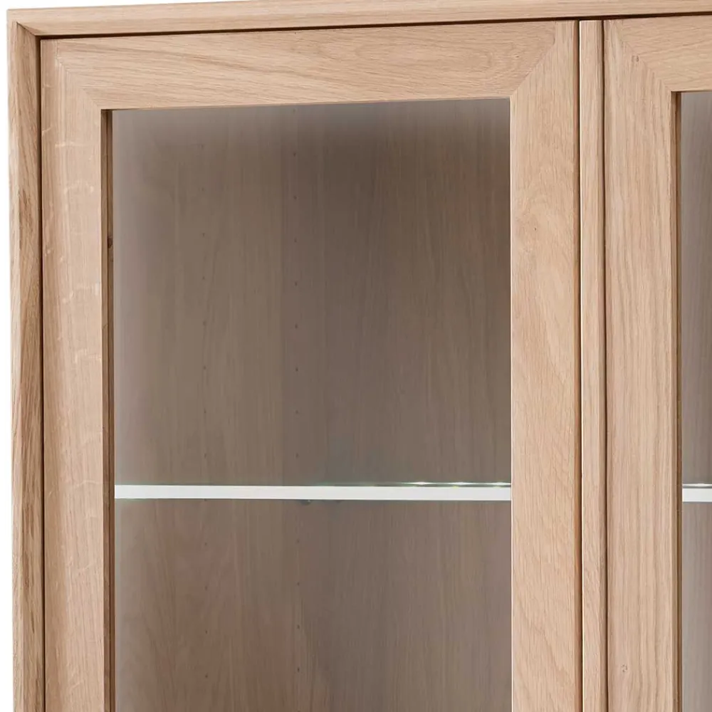 Wohnen Highboards|Vitrinen<90x140x42 Vitrine mit Doppeltür und Schublade - Lamia