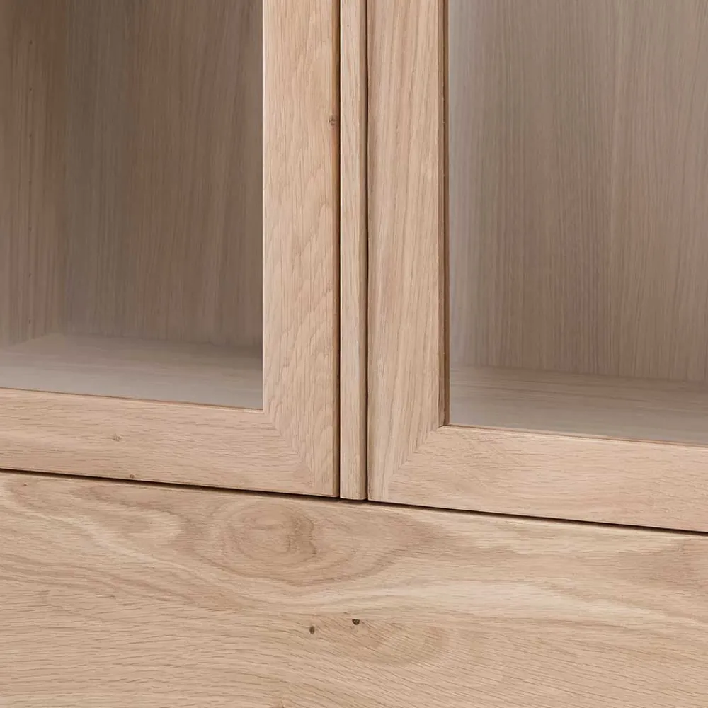 Wohnen Highboards|Vitrinen<90x140x42 Vitrine mit Doppeltür und Schublade - Lamia