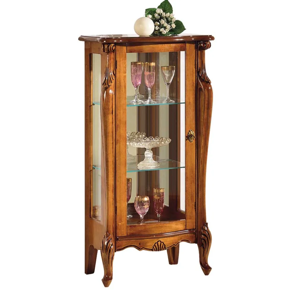 Wohnen Vitrinen<60x120x40 Vitrine mit Spiegel Rückwand - Carlenna II