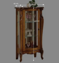Wohnen Vitrinen<60x120x40 Vitrine mit Spiegel Rückwand - Carlenna II