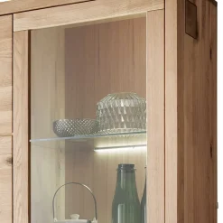 Wohnen Vitrinen<103x205x40 Vitrinenschrank aus Wildeiche Massivholz - Embleys