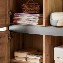 Wohnen Vitrinen<103x205x40 Vitrinenschrank aus Wildeiche Massivholz - Embleys