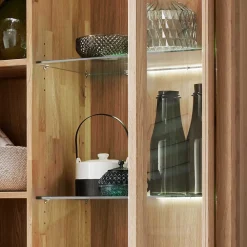 Wohnen Vitrinen<103x205x40 Vitrinenschrank aus Wildeiche Massivholz - Embleys