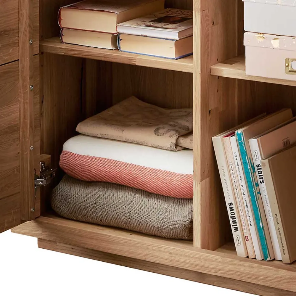Wohnen Vitrinen<103x205x40 Vitrinenschrank aus Wildeiche Massivholz - Embleys