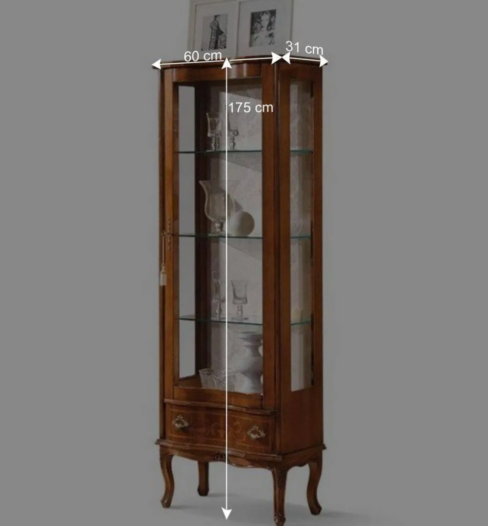 Wohnen Vitrinen<31x175x60 Vitrinenschrank im Italienischem Stil - Venerdina