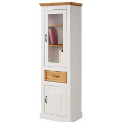 Wohnen Vitrinen<55x180x38 Vitrinenschrank im Landhaus Look - Alexandra