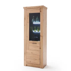 Wohnen Vitrinen<74x211x45 Vitrinenschrank in Eiche Dekor - Wykina