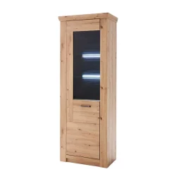 Wohnen Vitrinen<74x211x45 Vitrinenschrank in Eiche Dekor - Wykina