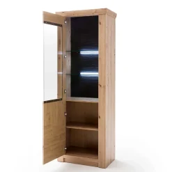 Wohnen Vitrinen<74x211x45 Vitrinenschrank in Eiche Dekor - Wykina