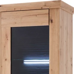 Wohnen Vitrinen<74x211x45 Vitrinenschrank in Eiche Dekor - Wykina
