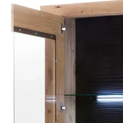Wohnen Vitrinen<74x211x45 Vitrinenschrank in Eiche Dekor - Wykina