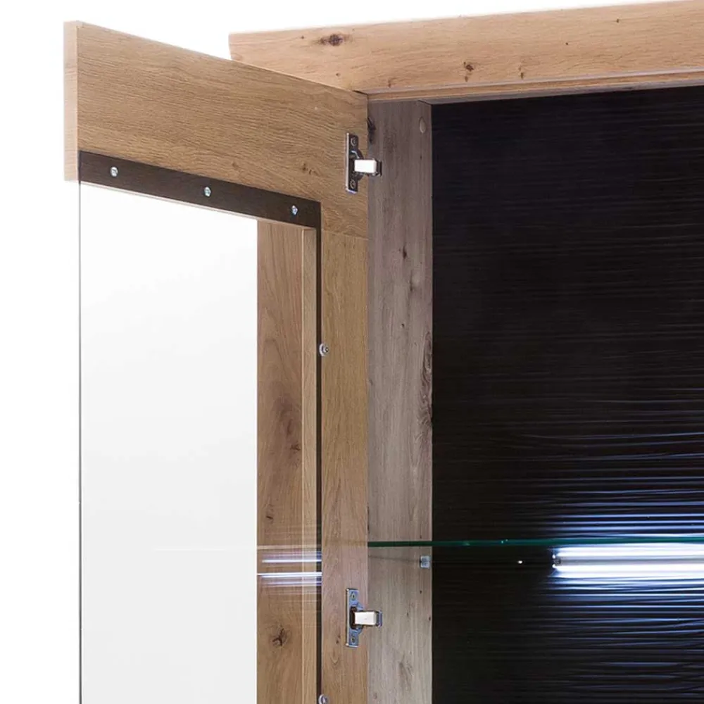 Wohnen Vitrinen<74x211x45 Vitrinenschrank in Eiche Dekor - Wykina