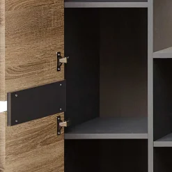 Wohnen Vitrinen<80x202x38 Vitrinenschrank in Wildeiche NB - Zelio