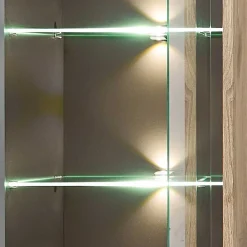 Wohnen Vitrinen<80x202x38 Vitrinenschrank in Wildeiche NB - Zelio