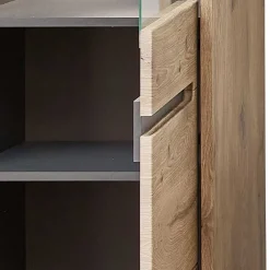 Wohnen Vitrinen<80x202x38 Vitrinenschrank in Wildeiche NB - Zelio