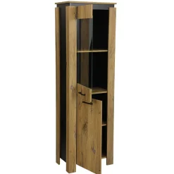 Wohnen Vitrinen<60x190x38 Vitrinenschrank in Zinneiche NB - Traudarian