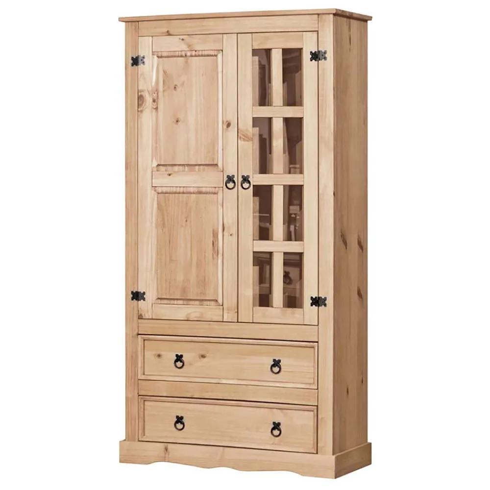 Wohnen Vitrinen|Schränke<100x190x41 Vitrinenschrank Landhaus Mexiko - Jardino