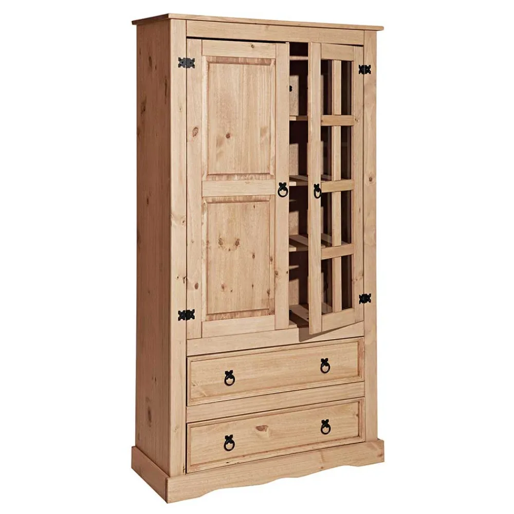 Wohnen Vitrinen|Schränke<100x190x41 Vitrinenschrank Landhaus Mexiko - Jardino